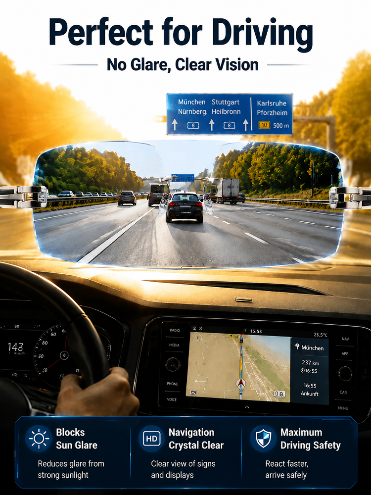 0.01s Auto-Focus Progressive Glasses | +1.00~+7.00 DPT, Stepless for Reading & Driving