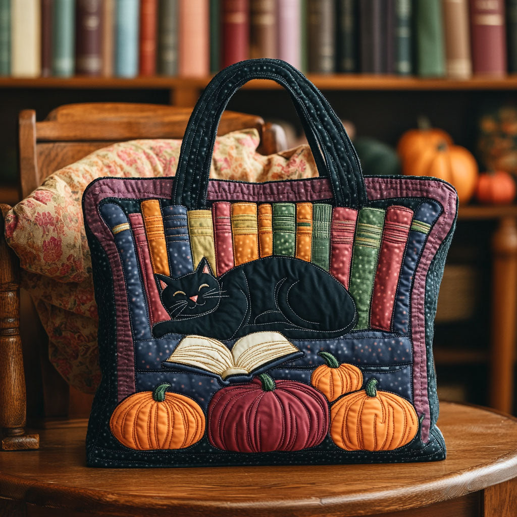 Cat Book Dream DH0410040CL Quilted Tote Bag-Mega-Craft