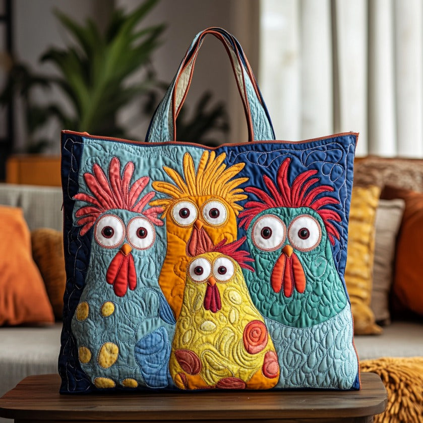 Clucksters XR3009011CL Quilted Tote Bag-Mega-Craft