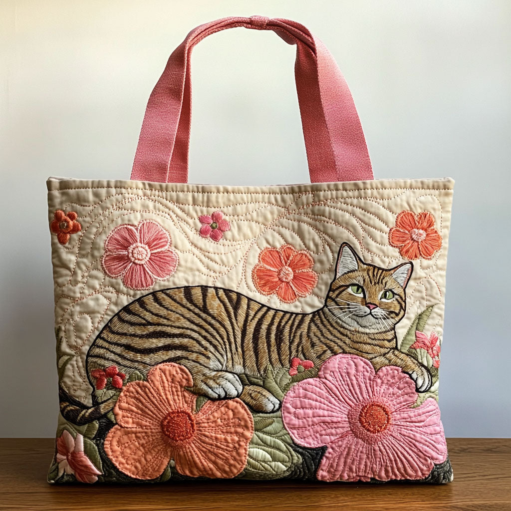 Flora Cat CP0110222CL Quilted Tote Bag-Mega-Craft