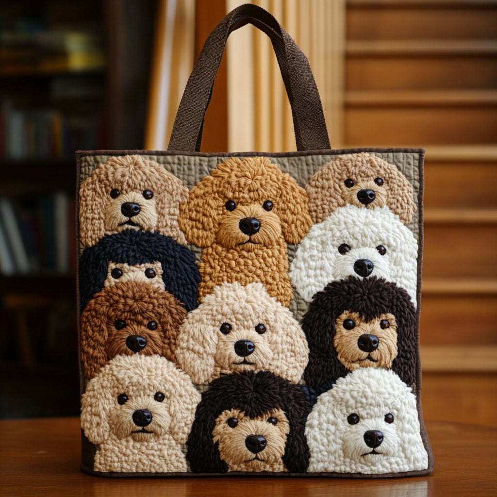 Puppy Blocks Quilted Tote Bag-Mega-Craft