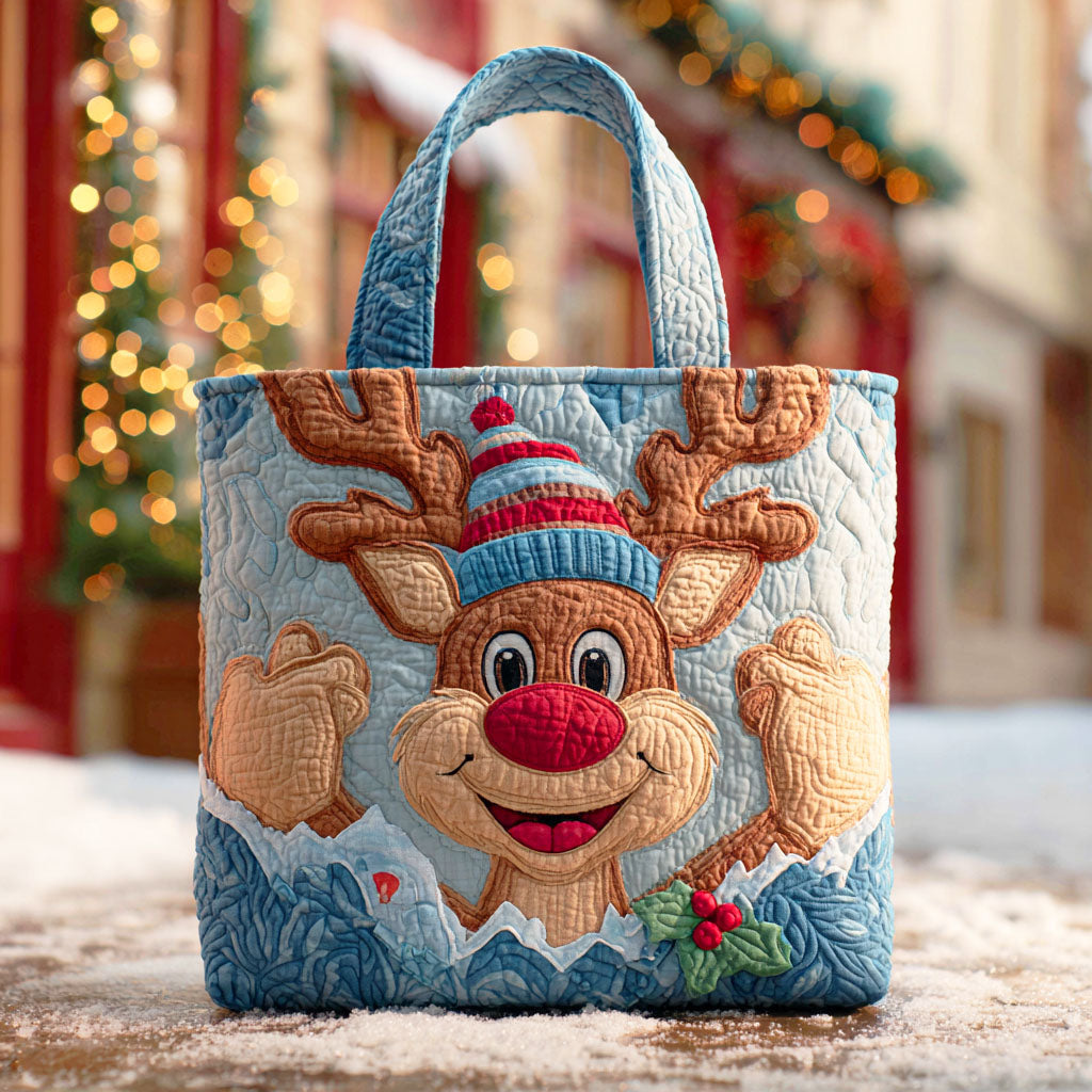 Arctic Reindeer Light Quilted Tote Bag NCU0TD804-Mega-Craft