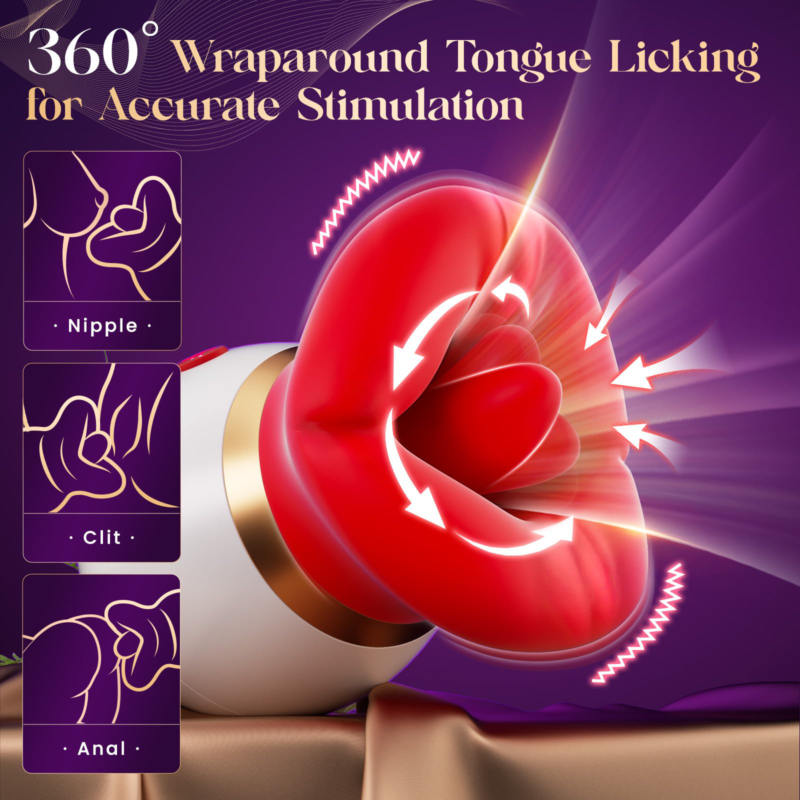 3 IN 1 Tongue Sex Toy Oral Sensation Pleasure