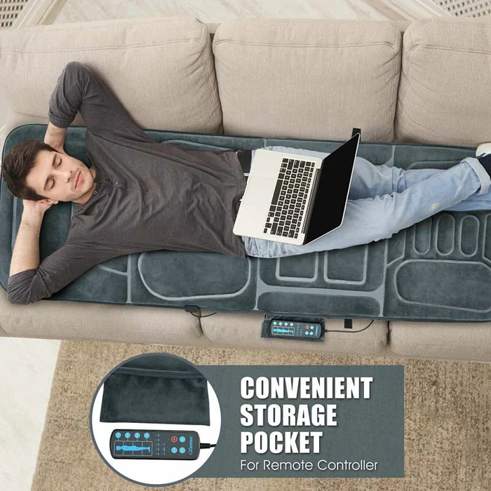 Eletriclife Foldable Massage Mat with Heat and 10 Vibration Motors