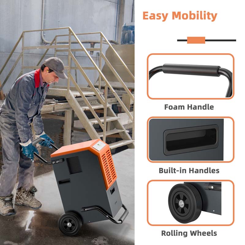 Eletriclife Portable Commercial Dehumidifier with Water Tank and Drainage Pipe