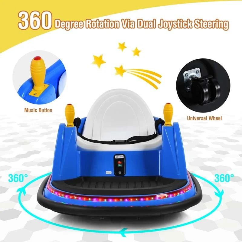 Eletriclife 6V Kids Ride On Bumper Car 360-Degree Spin Race Toy