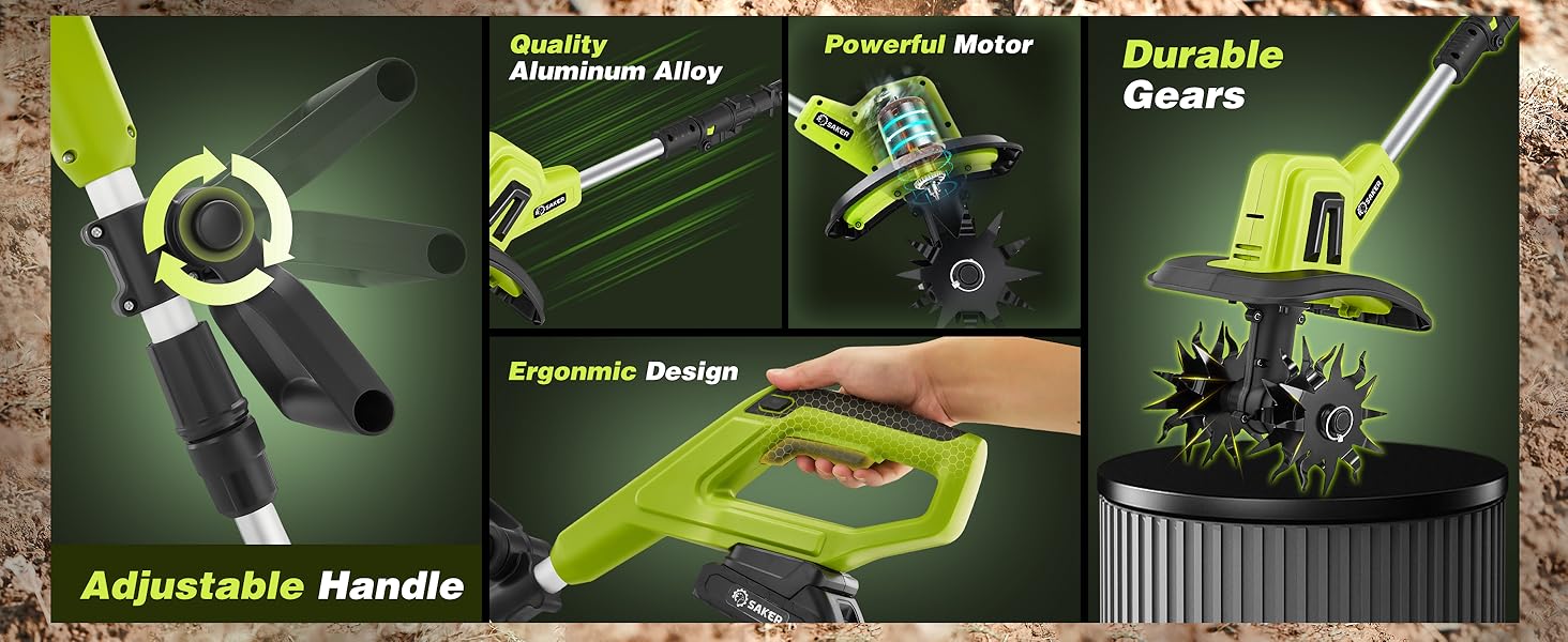 Saker Rototiller for Gardening