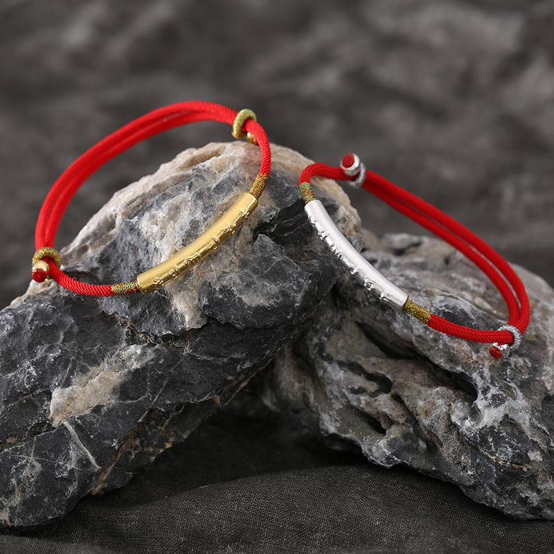 Buddha Stones Tibetan Buddhist Handmade Mani Mantra Lucky Red String Bracelet Bracelet BS 2