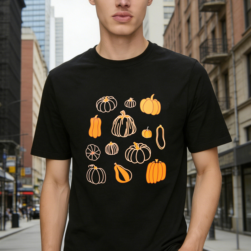 Autumn Pumpkin Harvest Illustration Unisex Classic T-shirt