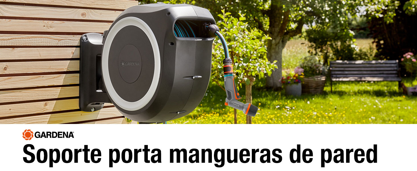 Soporte porta mangueras de pared, Jardín, tecnología enrollable
