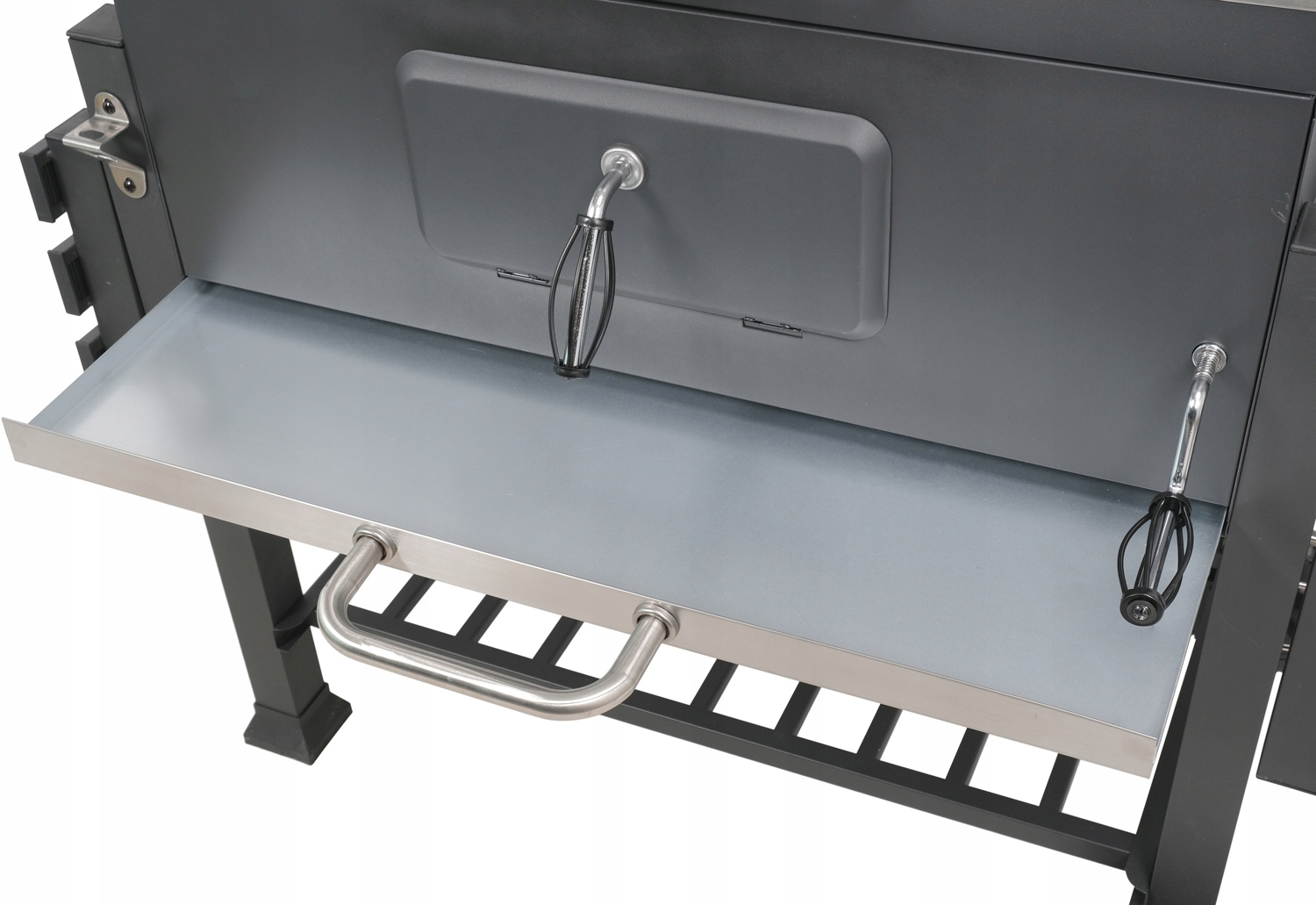 DUŻY GRILL WĘGLOWY XXL REGULOWANY ŻELIWNY RUSZT 78x42,5mm 3 PÓŁKI LUND Waga 33 kg