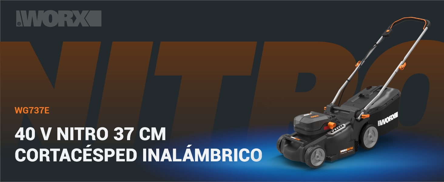 WG737E 40 V NITRO 37 CM CORTACÉSPED INALÁMBRICO