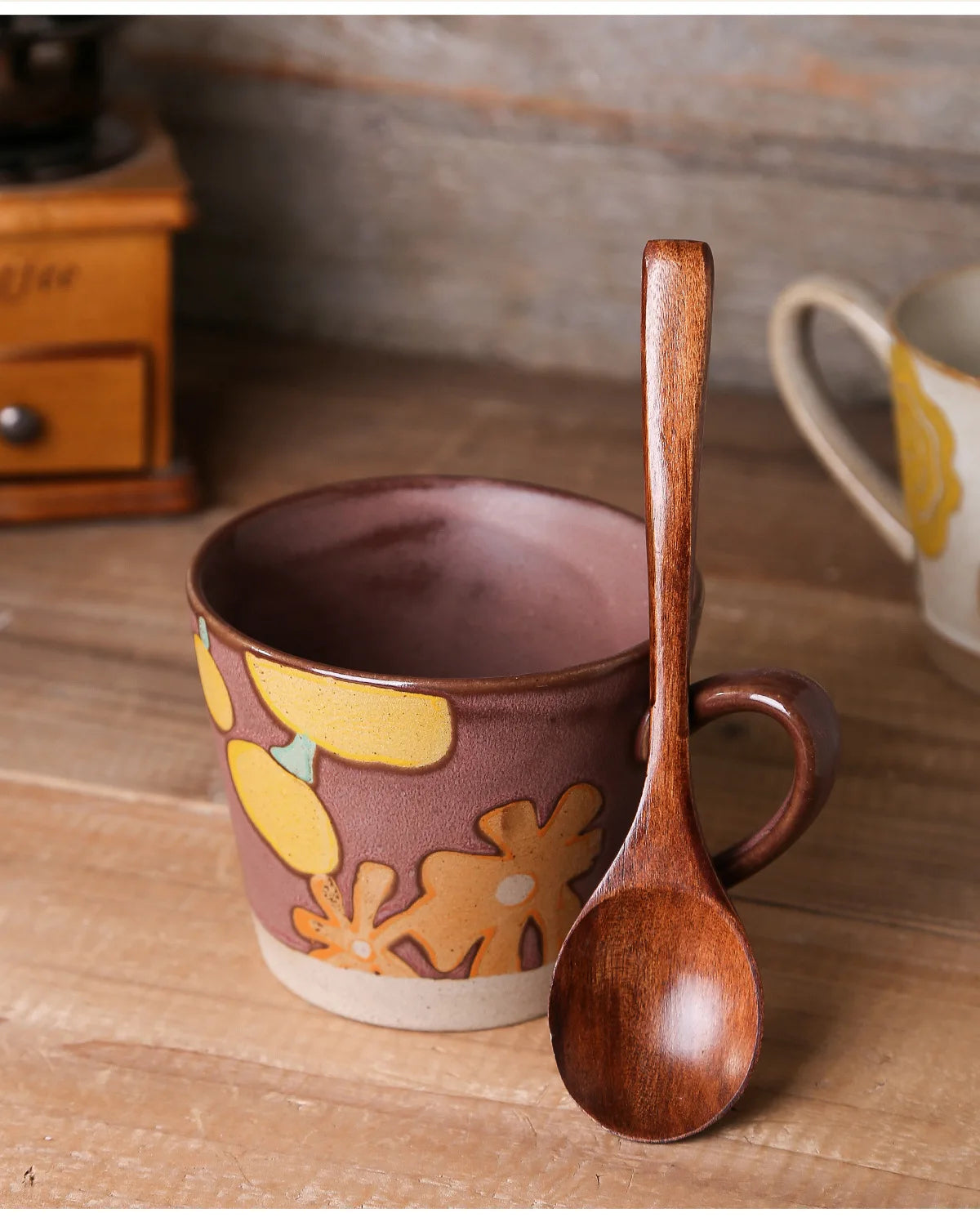 Hand-Painted Ceramic Coffee Mug – Rustic Artisan Pottery Style