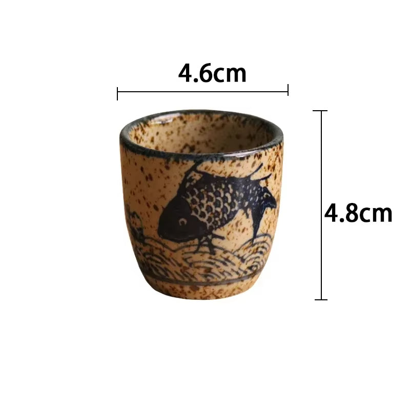 Antique White Ceramic Sake Set – Traditional Japanese Edo-Style Drinkware