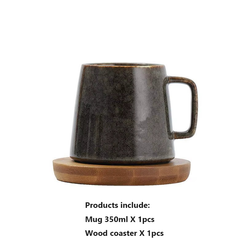 Wabi-Sabi Ceramic Couple Mugs – Ash-Glazed Japanese Tea Cup Set