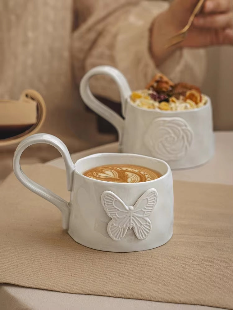 Sunrise Ceramic Bowl Mug – Unique Wide Coffee Cup with Artistic Style