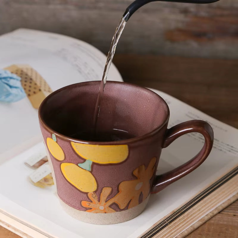 Hand-Painted Ceramic Coffee Mug – Rustic Artisan Pottery Style