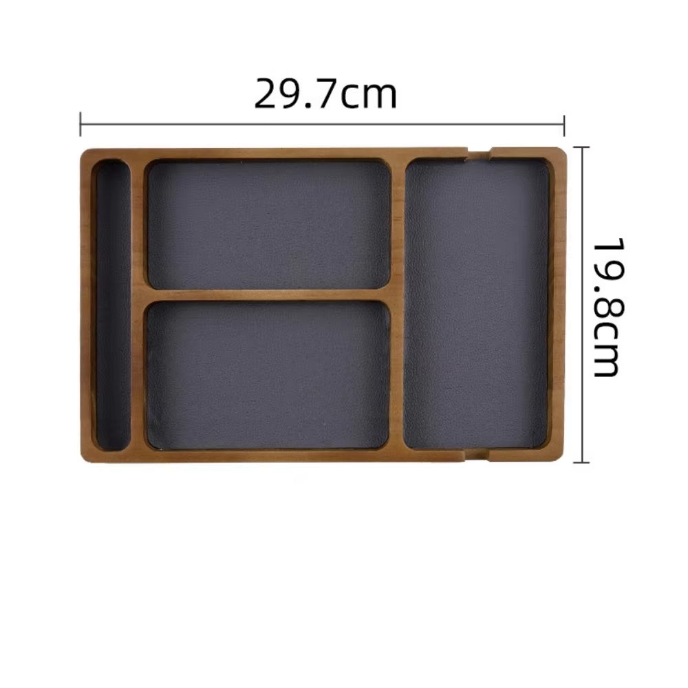 Solid Wood Multi-Compartment Storage Organizer – Versatile Desktop Box