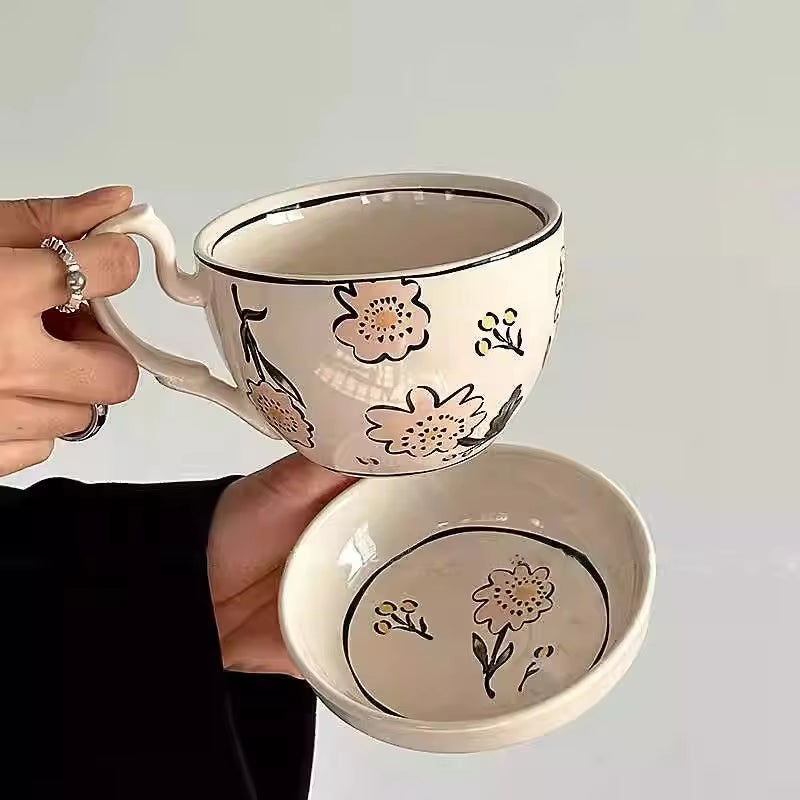 Rustic Farmhouse Ceramic Mug Set – Cozy Everyday Coffee Cups