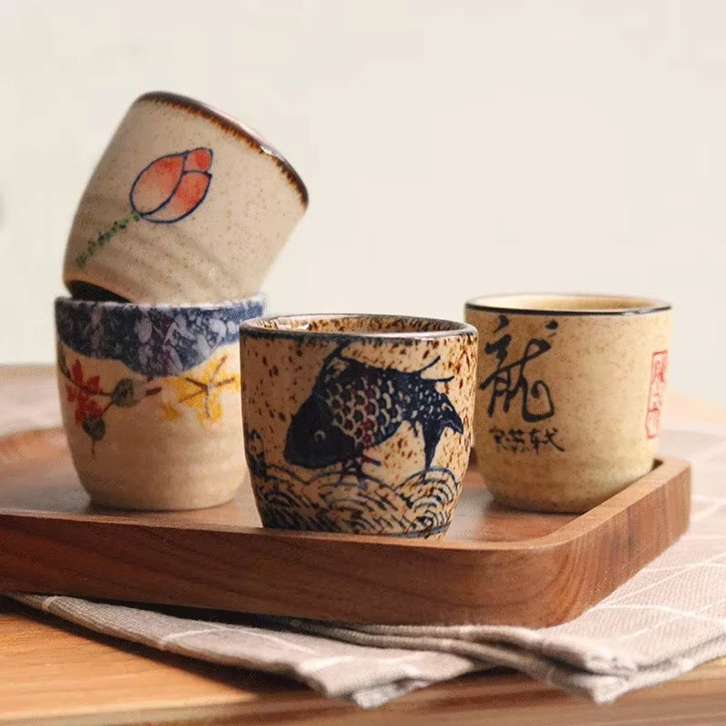 Antique White Ceramic Sake Set – Traditional Japanese Edo-Style Drinkware