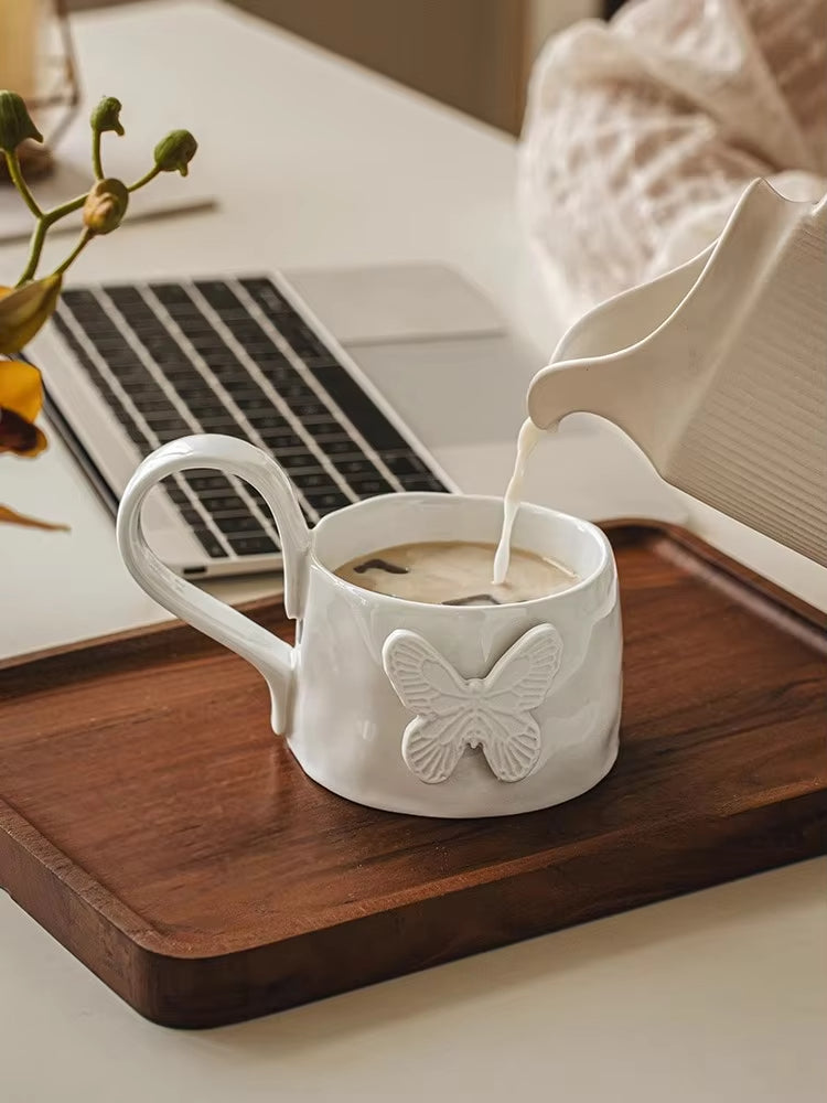 Sunrise Ceramic Bowl Mug – Unique Wide Coffee Cup with Artistic Style