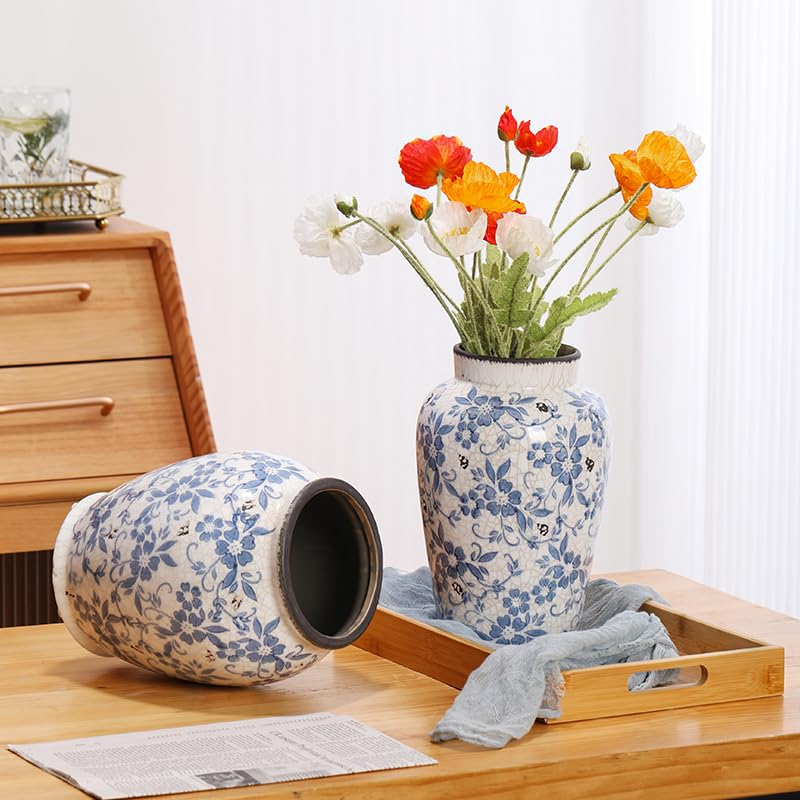 Vintage Blue & White Porcelain Vase – Timeless Classic Home Accent