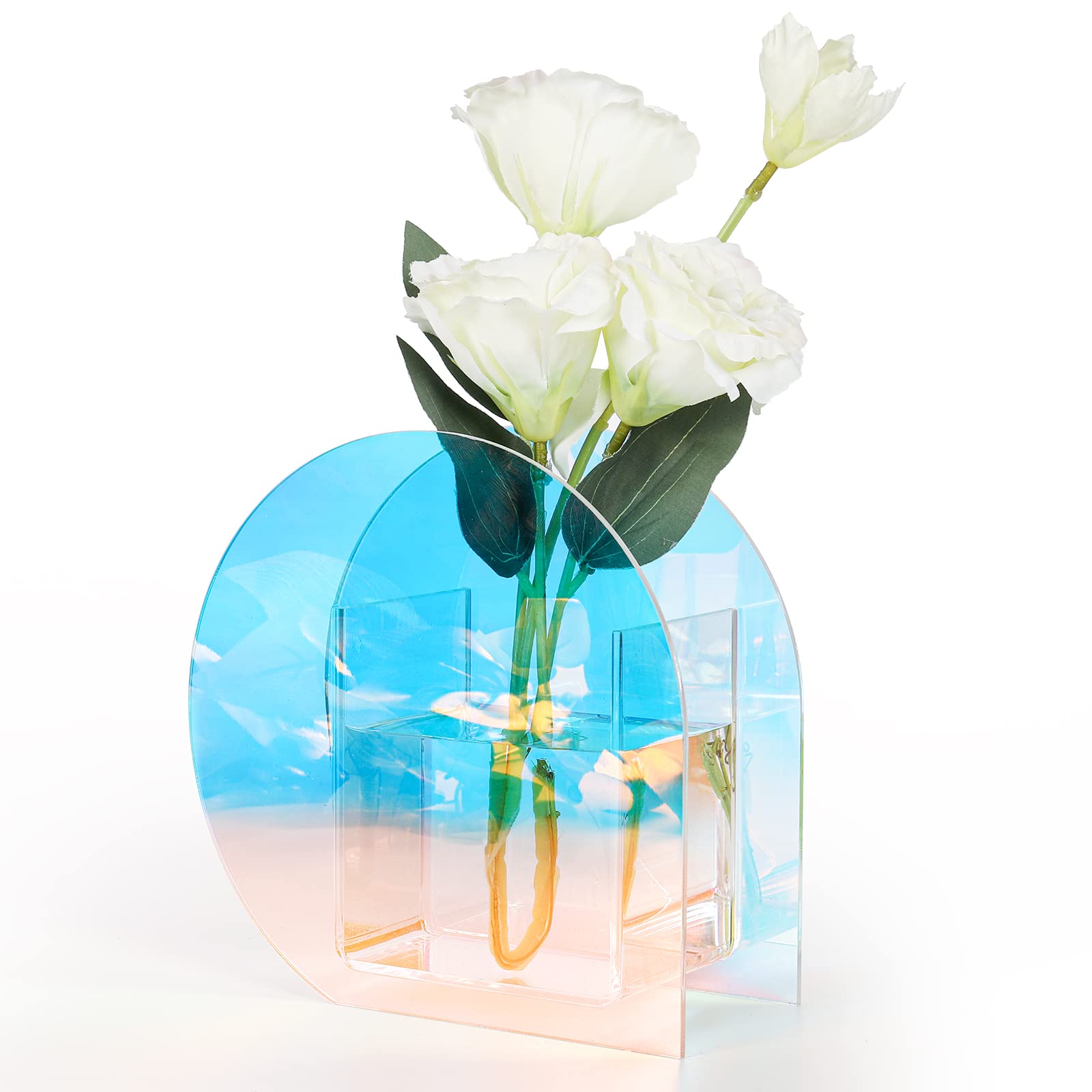 Iridescent Water Drop Vase – Modern Acrylic Art Decor