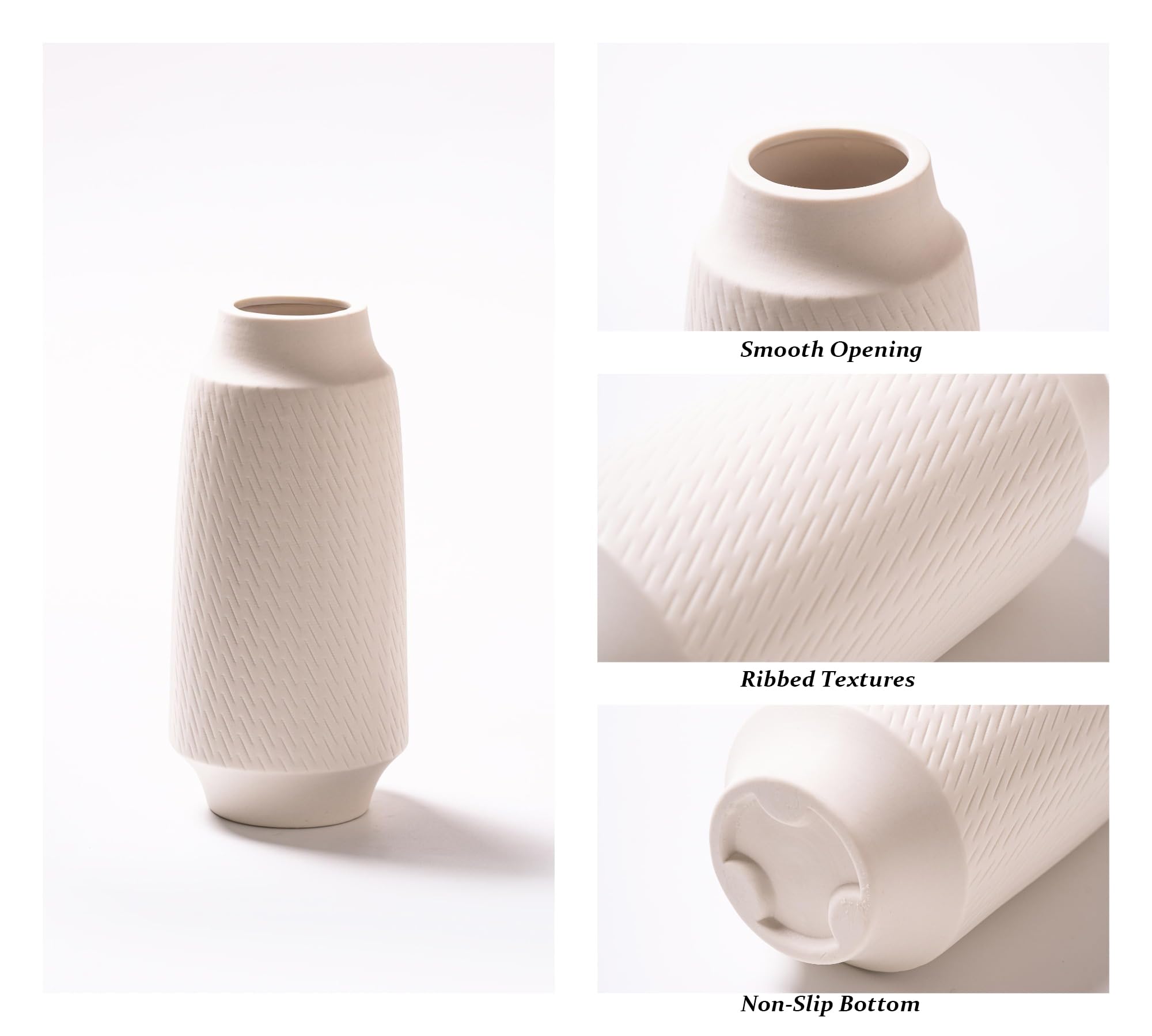 Set of 3 Ceramic Vases – Boho Decorative Accent for Any Room