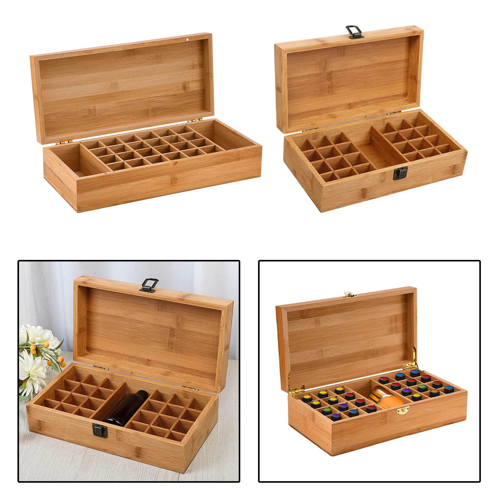 Bamboo Essential Oil Bottle Organizer – Natural Aromatherapy Storage Rack