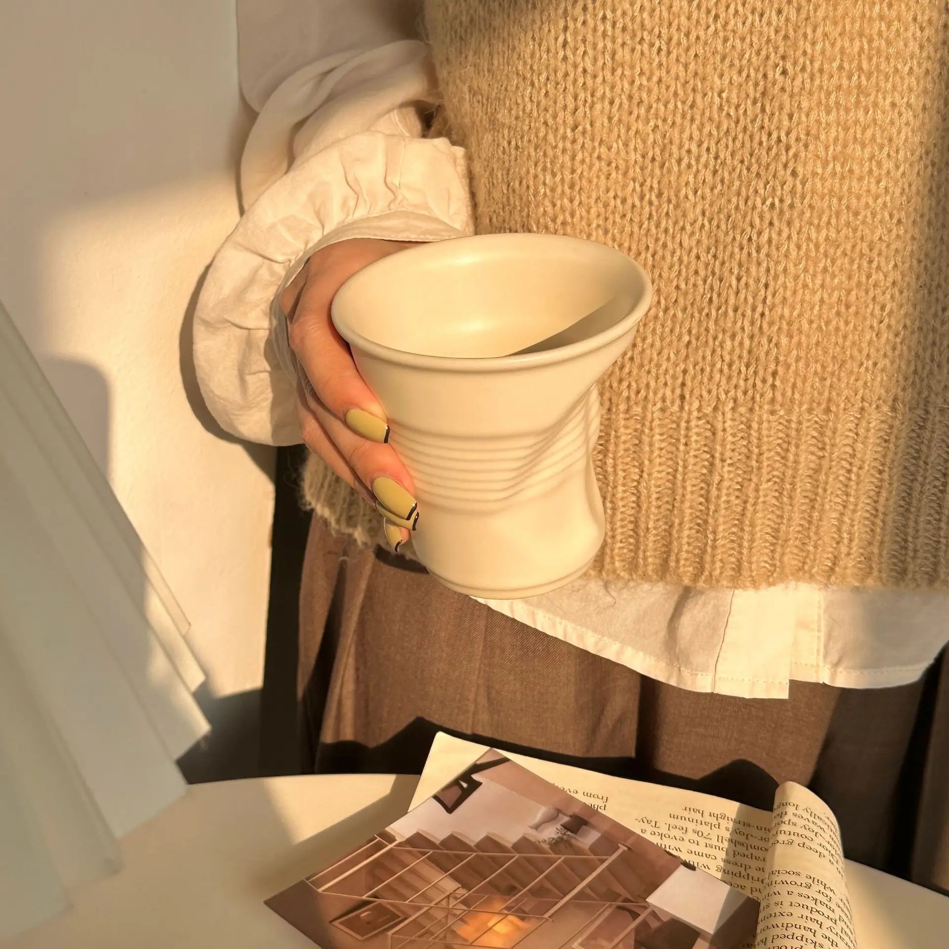 Minimalist Hand-Thrown Ceramic Mug – Modern Handmade Pottery Cup