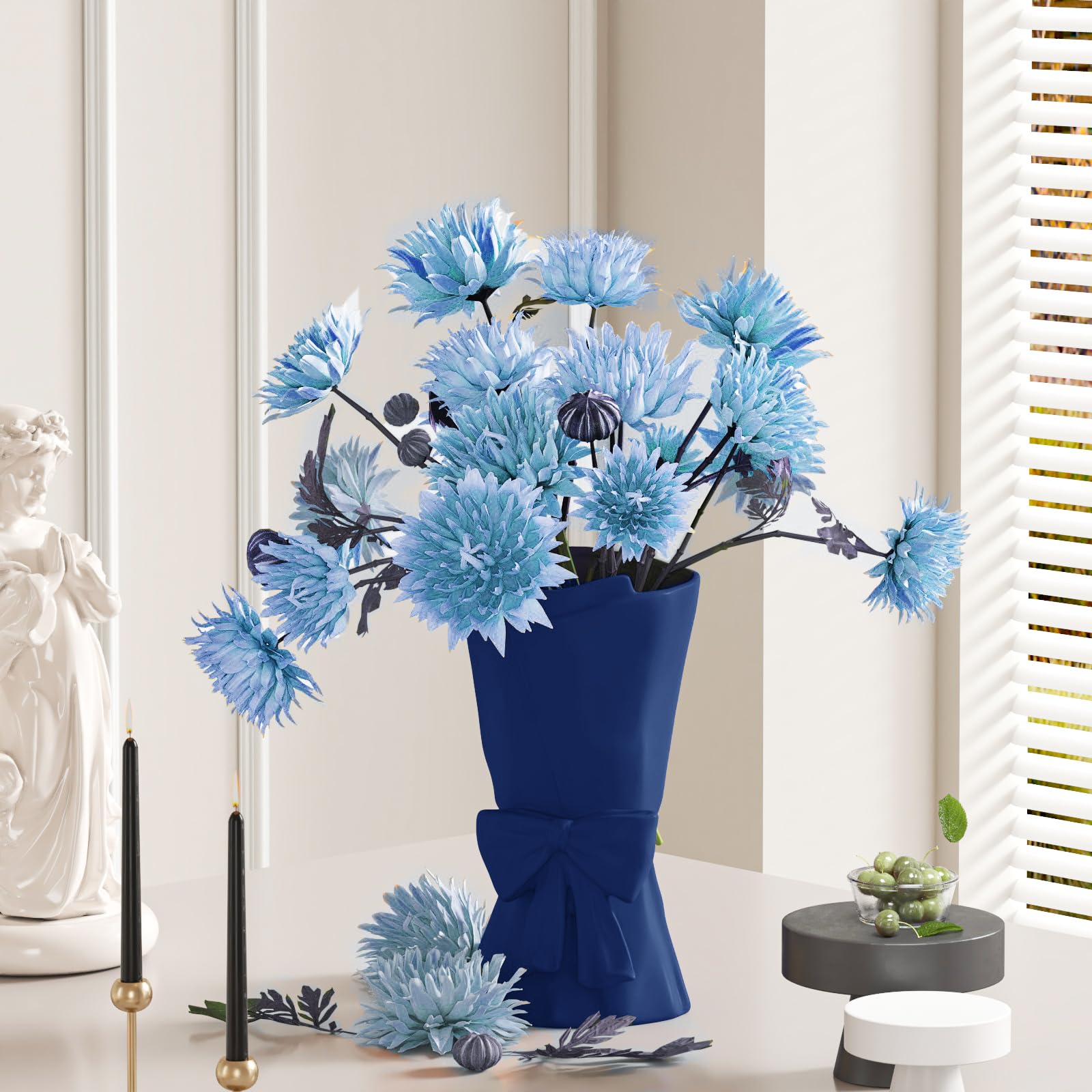 Chic Ceramic Bow Vase – Cute Modern Decorative Flower Vase