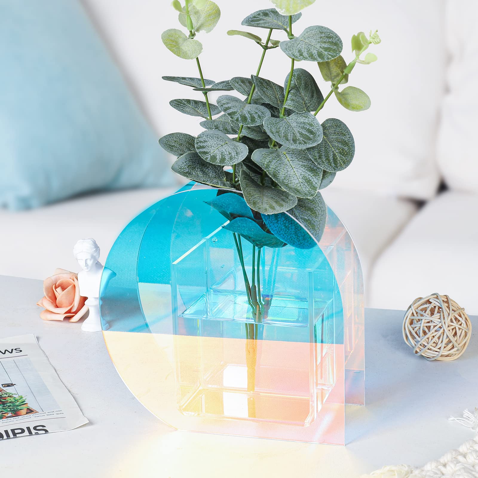 Iridescent Water Drop Vase – Modern Acrylic Art Decor
