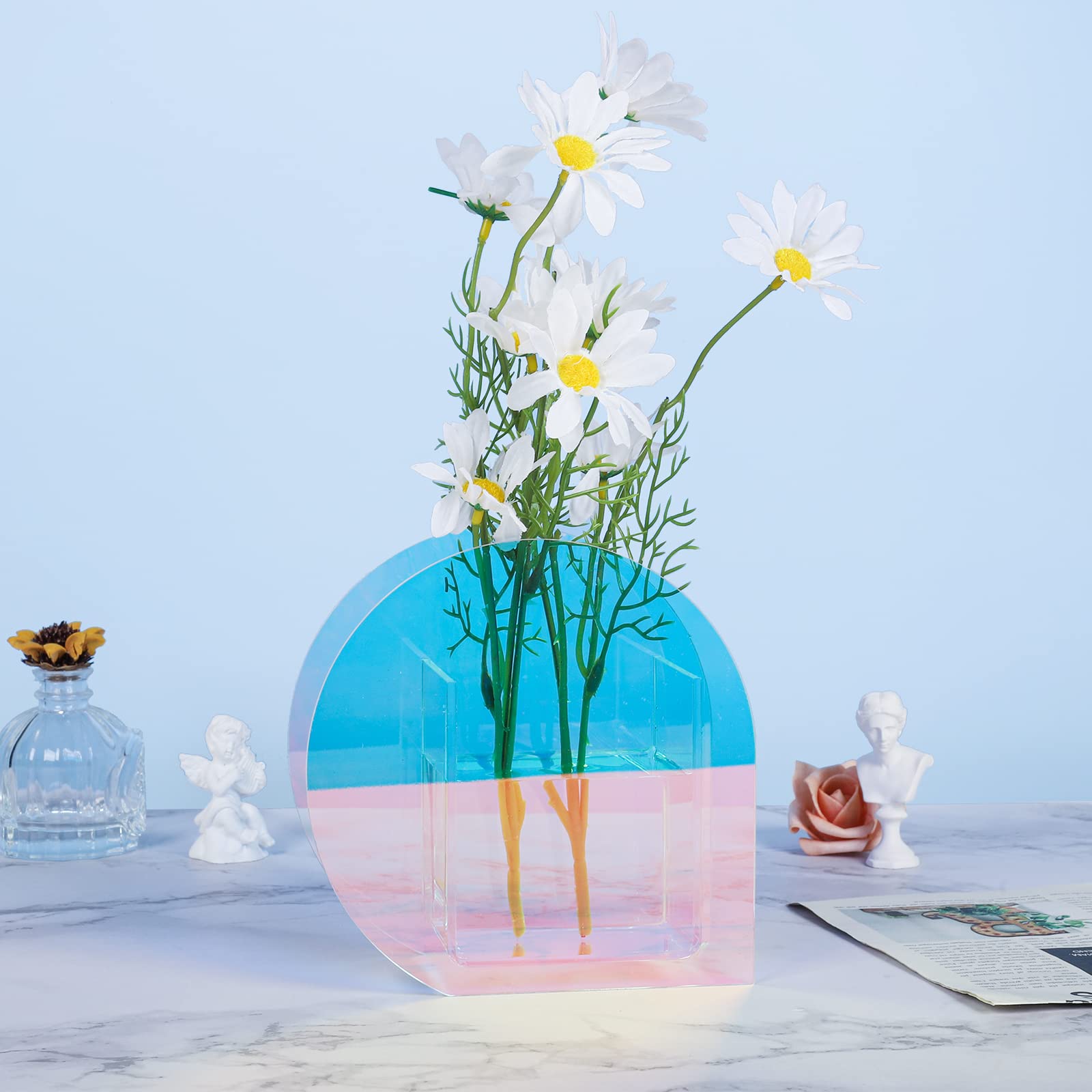 Iridescent Water Drop Vase – Modern Acrylic Art Decor
