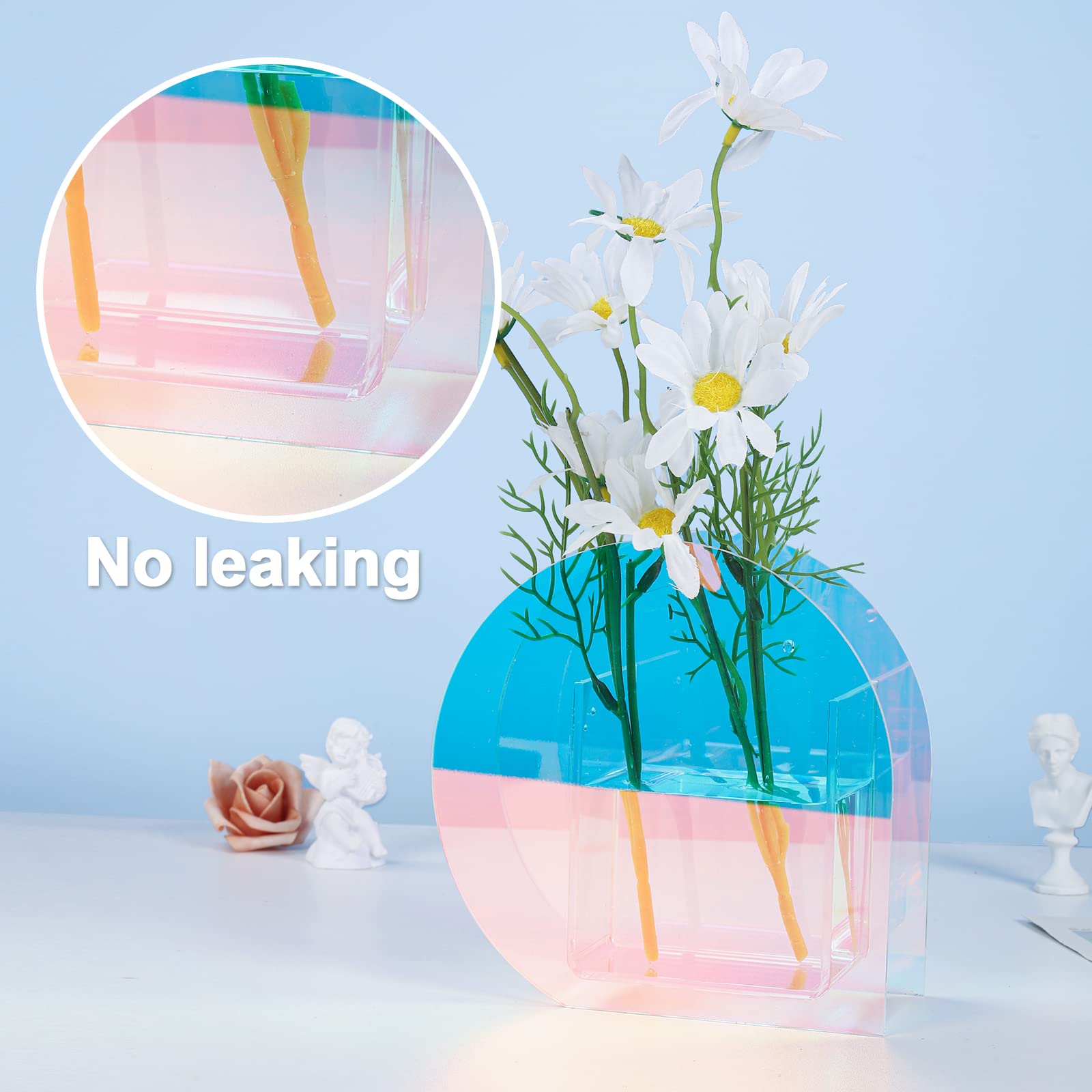 Iridescent Water Drop Vase – Modern Acrylic Art Decor