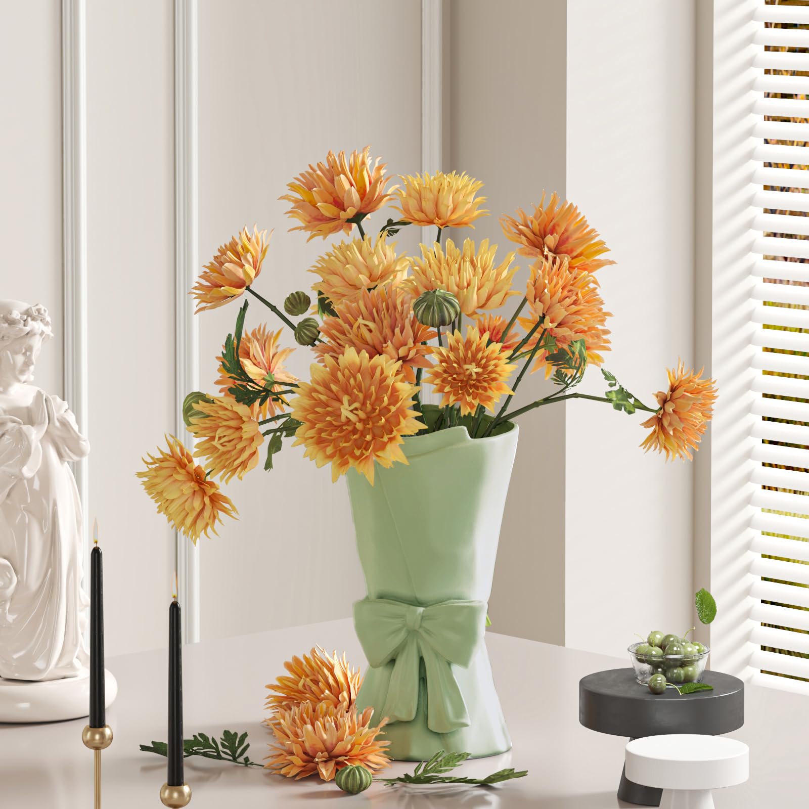 Chic Ceramic Bow Vase – Cute Modern Decorative Flower Vase