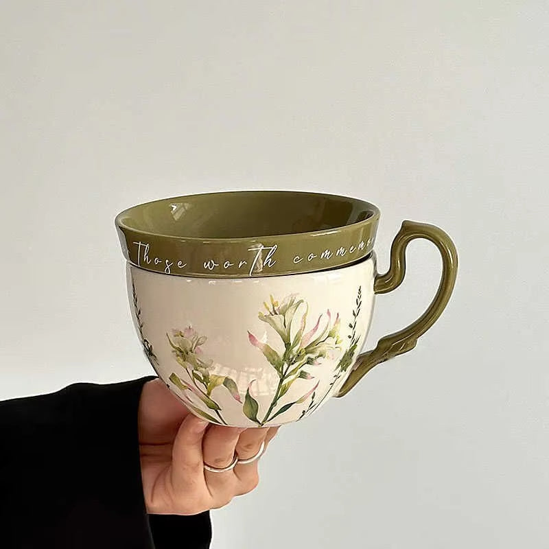 Rustic Farmhouse Ceramic Mug Set – Cozy Everyday Coffee Cups