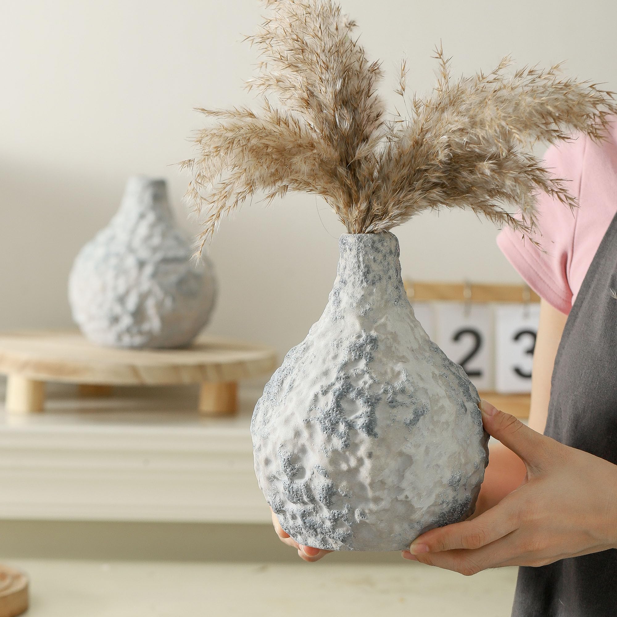 Matte Ceramic Boho Vases – Minimalist Textured Home Decor