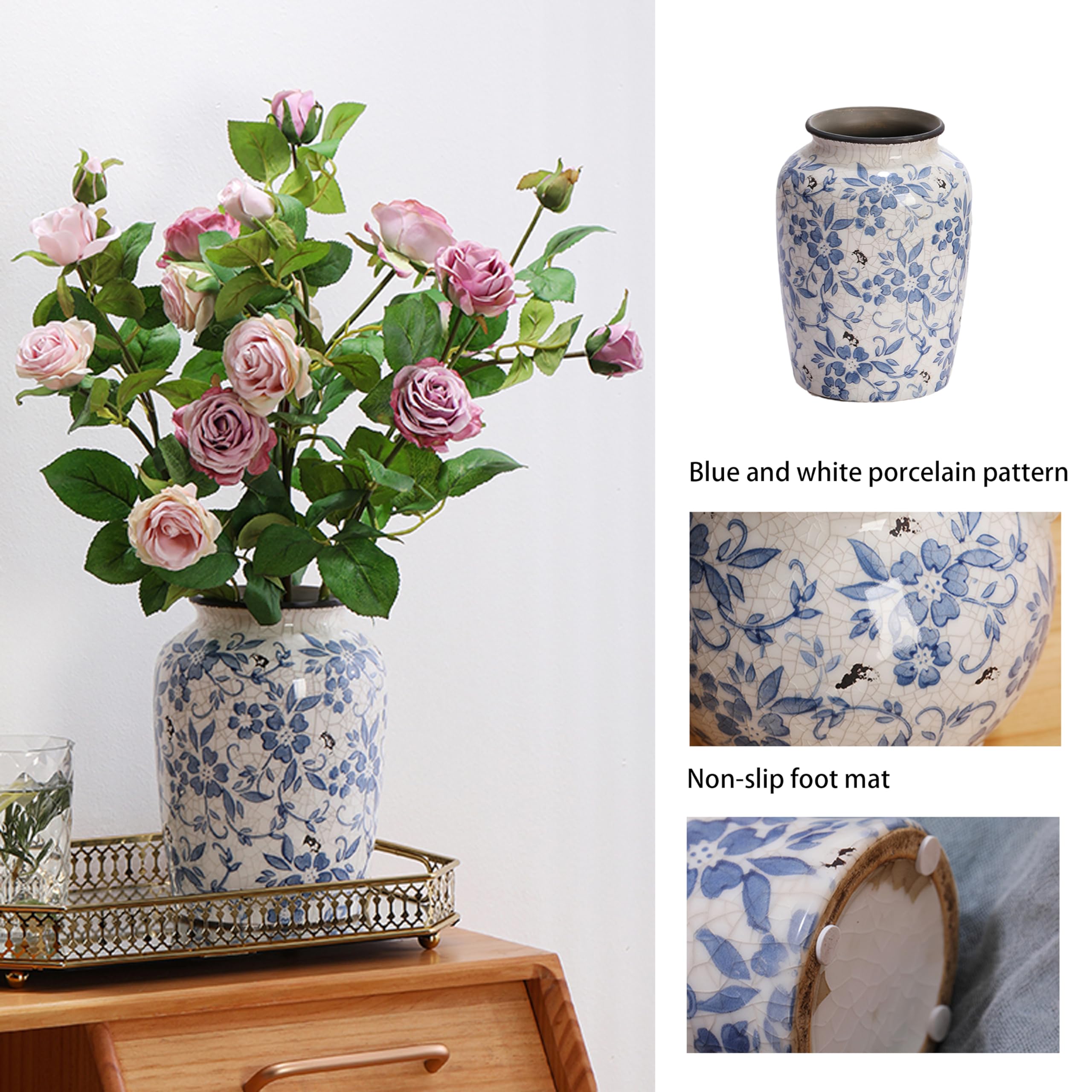 Vintage Blue & White Porcelain Vase – Timeless Classic Home Accent