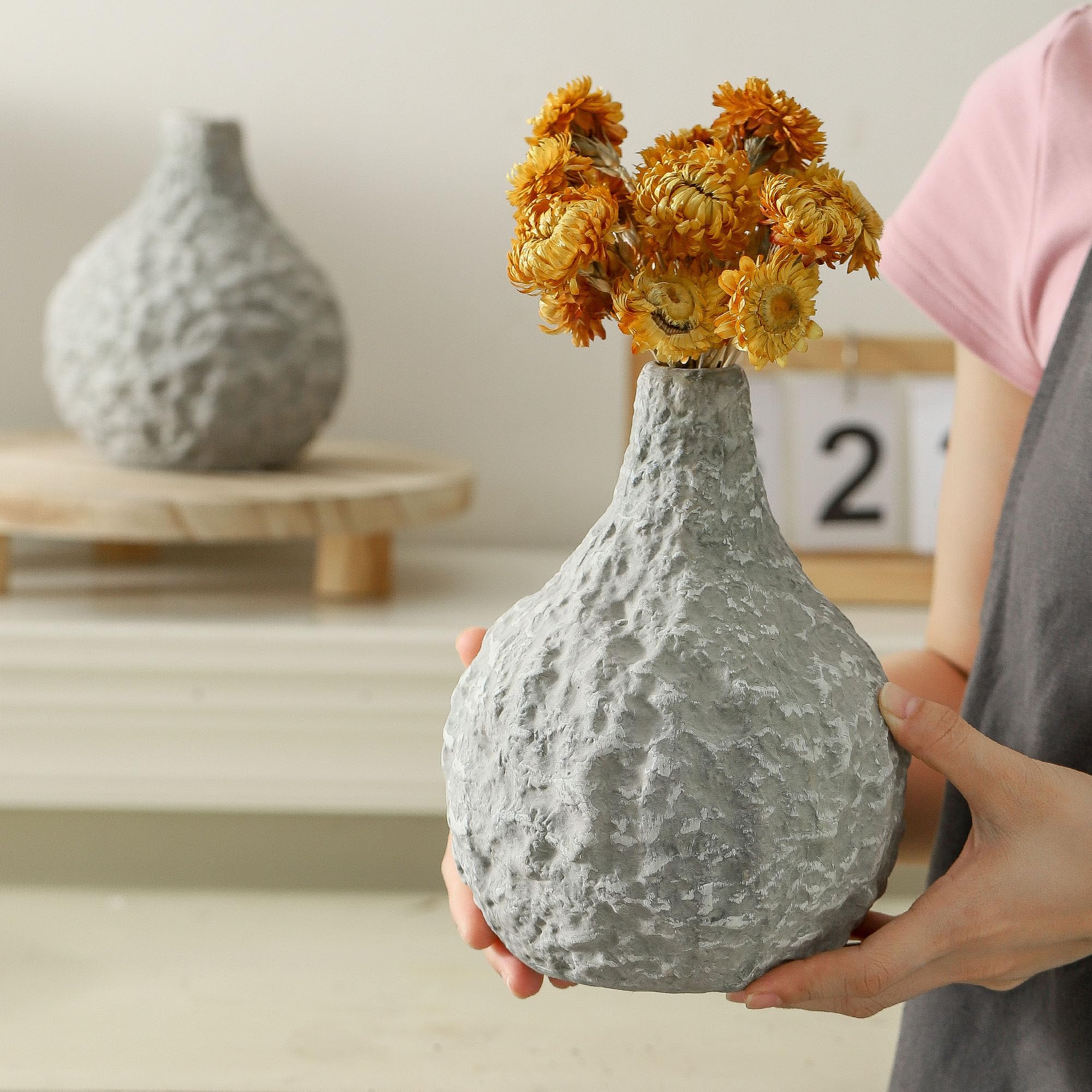 Matte Ceramic Boho Vases – Minimalist Textured Home Decor