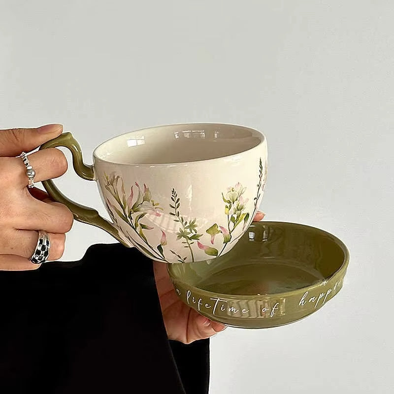 Rustic Farmhouse Ceramic Mug Set – Cozy Everyday Coffee Cups