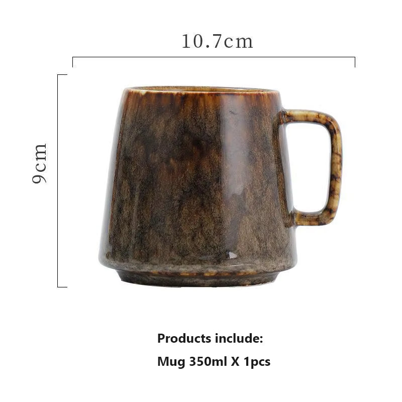 Wabi-Sabi Ceramic Couple Mugs – Ash-Glazed Japanese Tea Cup Set