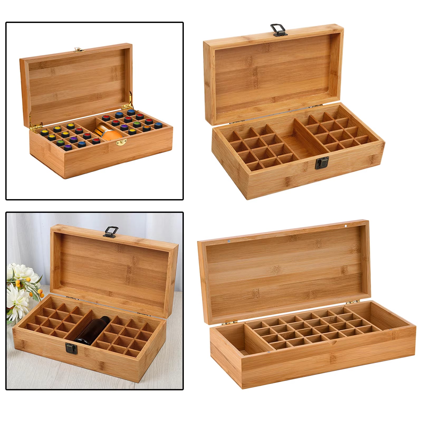 Bamboo Essential Oil Bottle Organizer – Natural Aromatherapy Storage Rack
