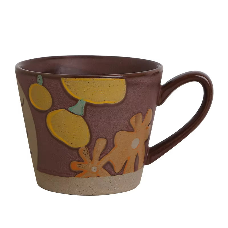 Hand-Painted Ceramic Coffee Mug – Rustic Artisan Pottery Style