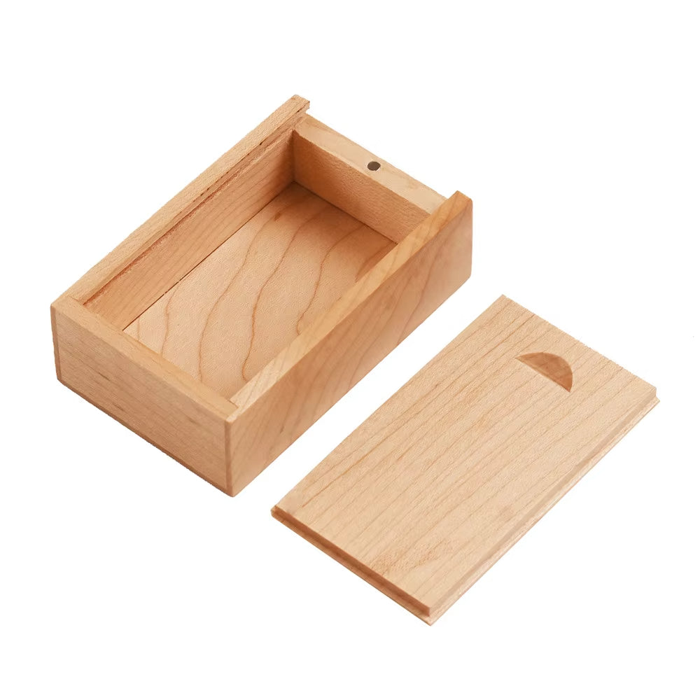 Wooden Slide-Top Keepsake Box – Compact Memory & Trinket Storage