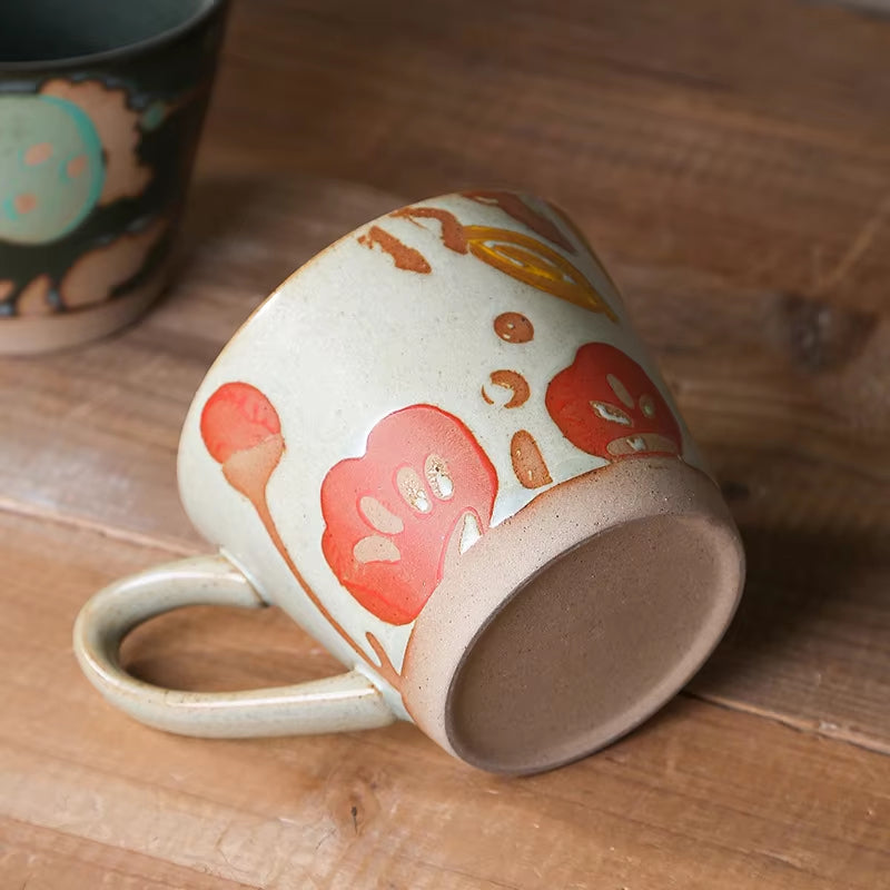Hand-Painted Ceramic Coffee Mug – Rustic Artisan Pottery Style