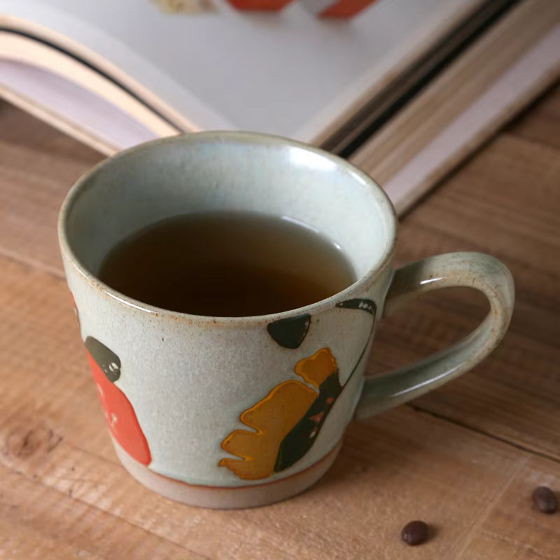 Hand-Painted Ceramic Coffee Mug – Rustic Artisan Pottery Style