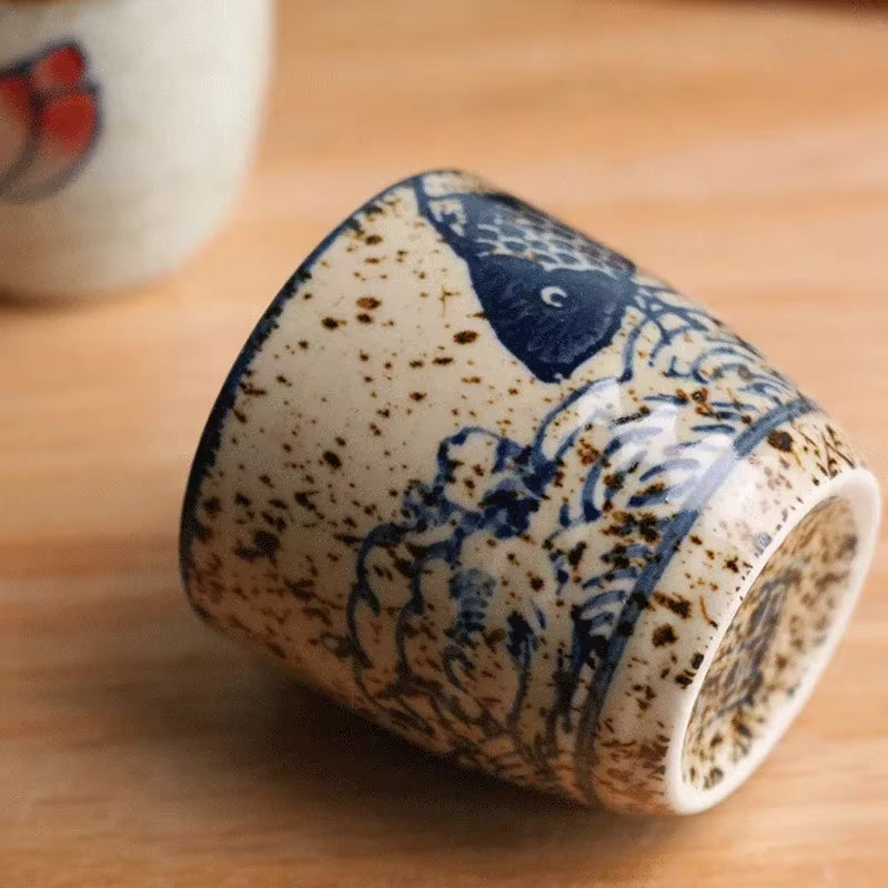 Antique White Ceramic Sake Set – Traditional Japanese Edo-Style Drinkware