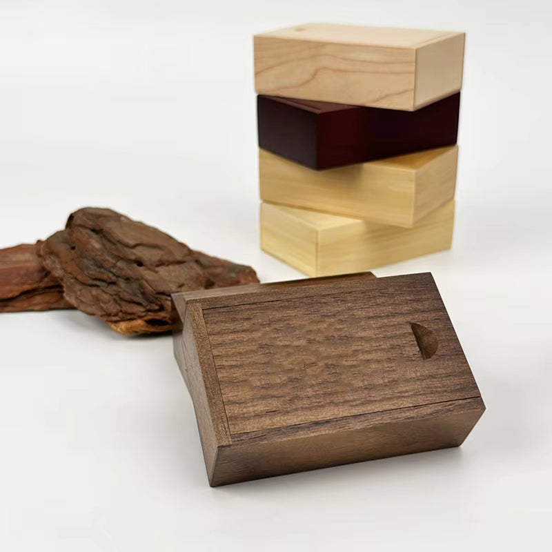 Wooden Slide-Top Keepsake Box – Compact Memory & Trinket Storage