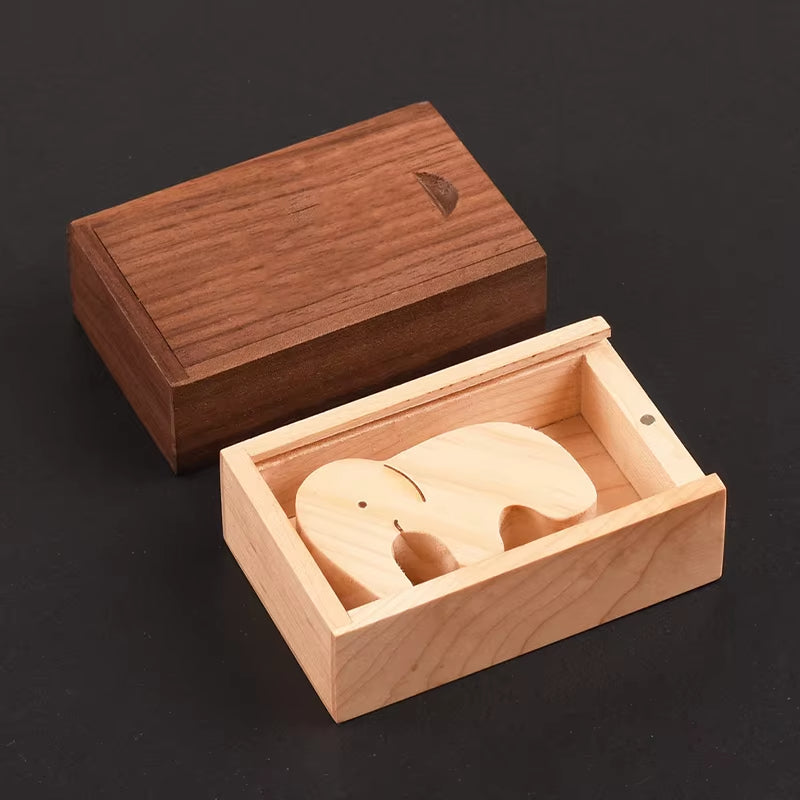 Wooden Slide-Top Keepsake Box – Compact Memory & Trinket Storage