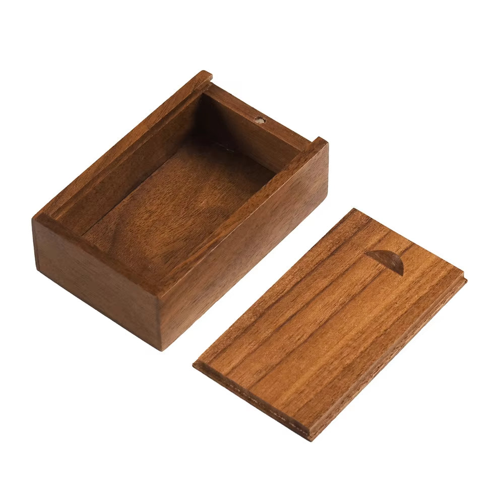 Wooden Slide-Top Keepsake Box – Compact Memory & Trinket Storage